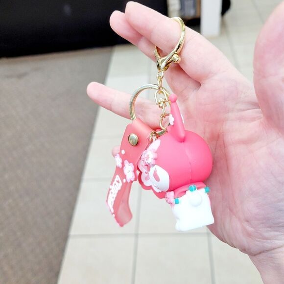 Brand New Sanrio Kuromi Pink Sakura Keychain - Picture 4 of 5
